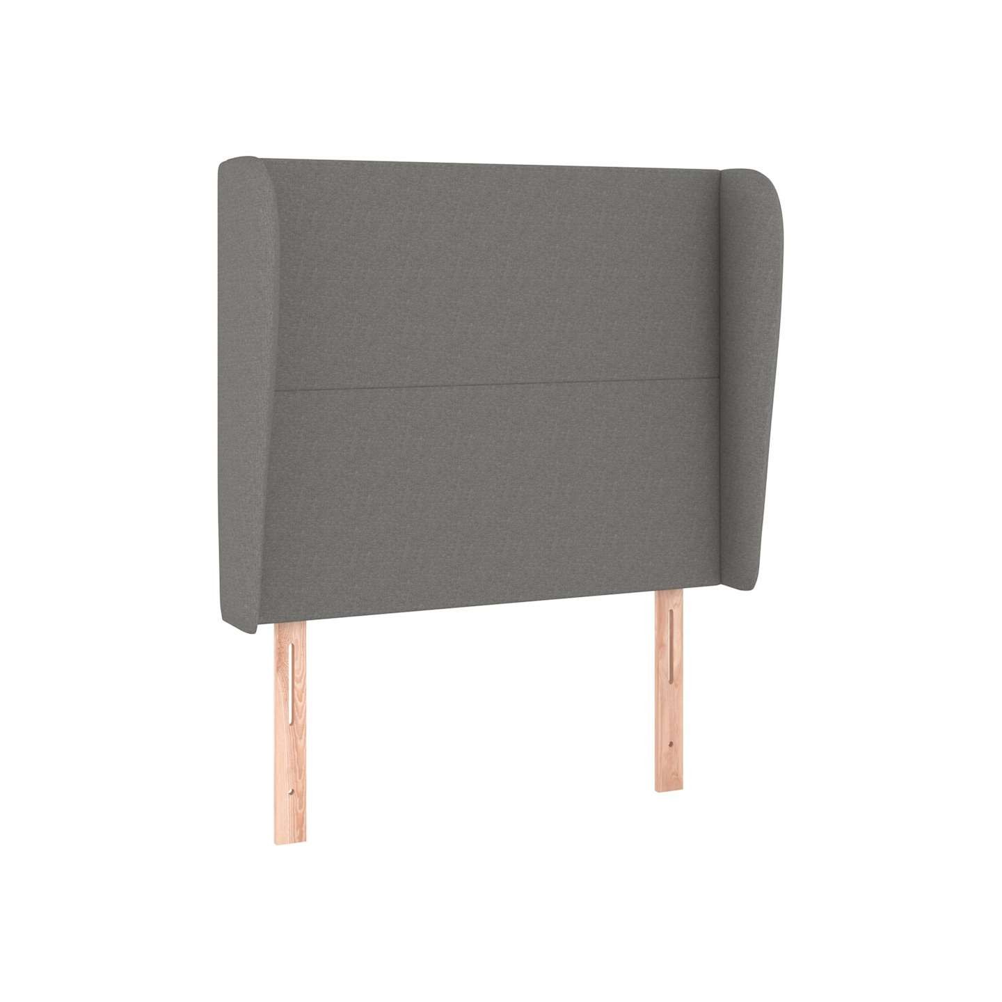 Tête de lit avec oreilles Gris foncé 93x23x118/128 cm Tissu