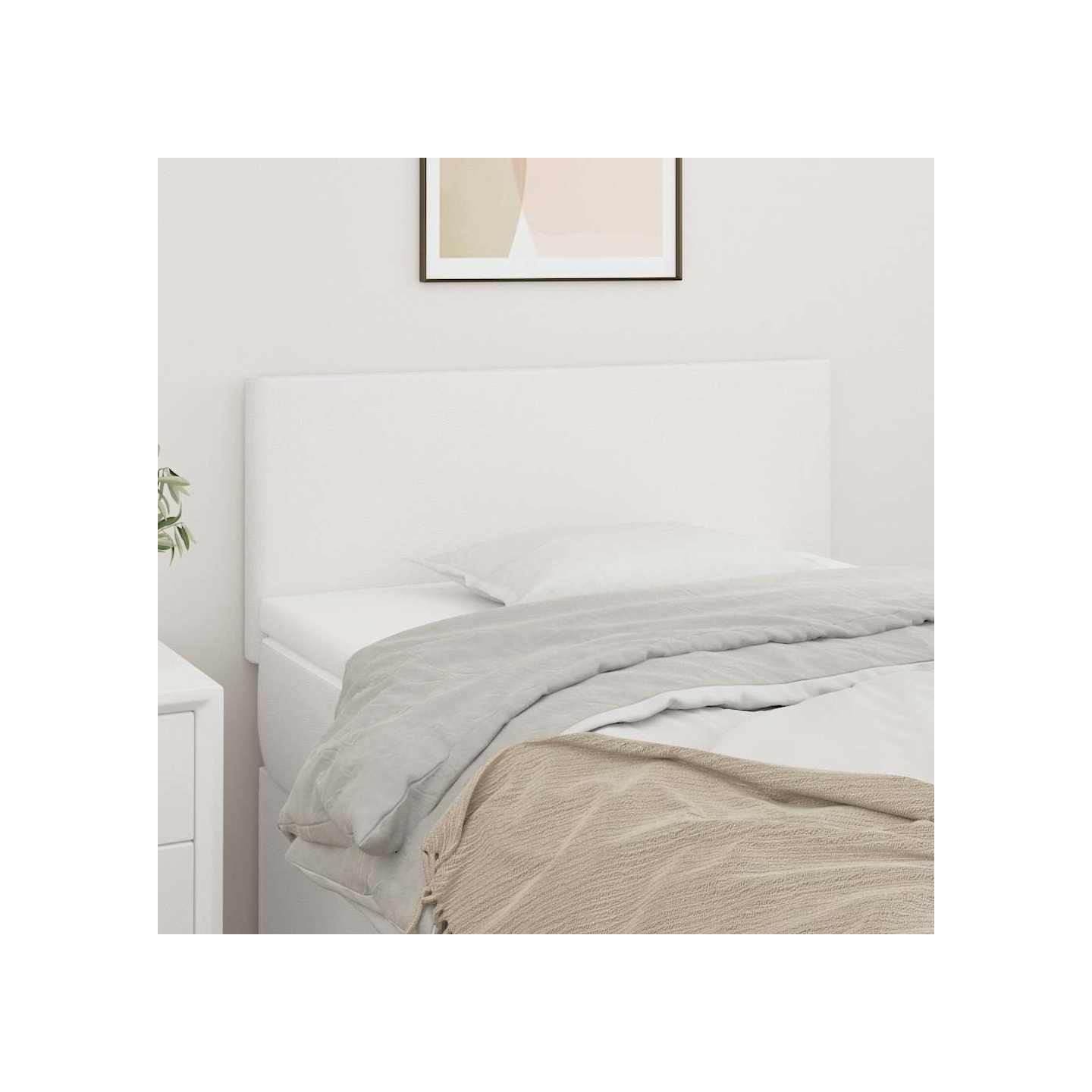 Tête de lit Blanc 100x5x78/88 cm Similicuir