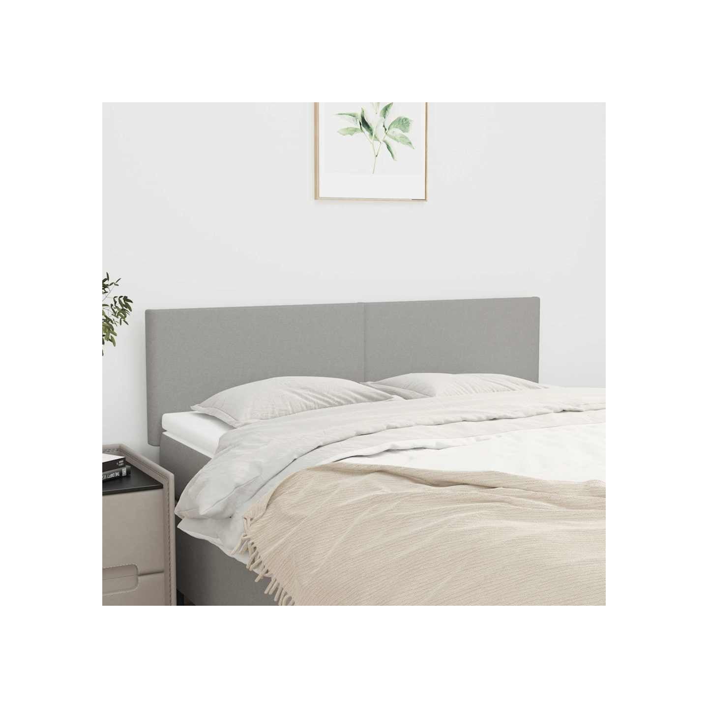 Têtes de lit Gris clair 144x5x78/88 cm Tissu