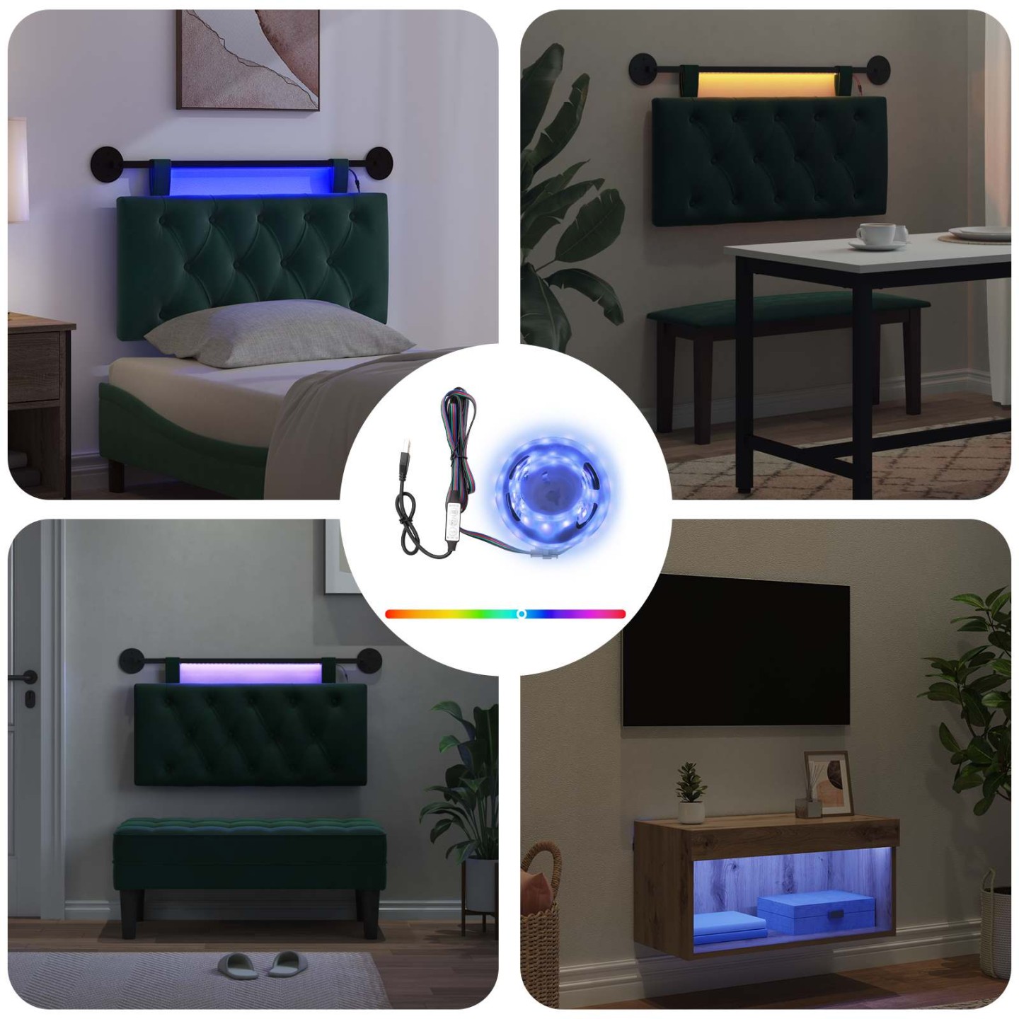 Bande LED avec bandes LED Noir 180 cm SMD5050