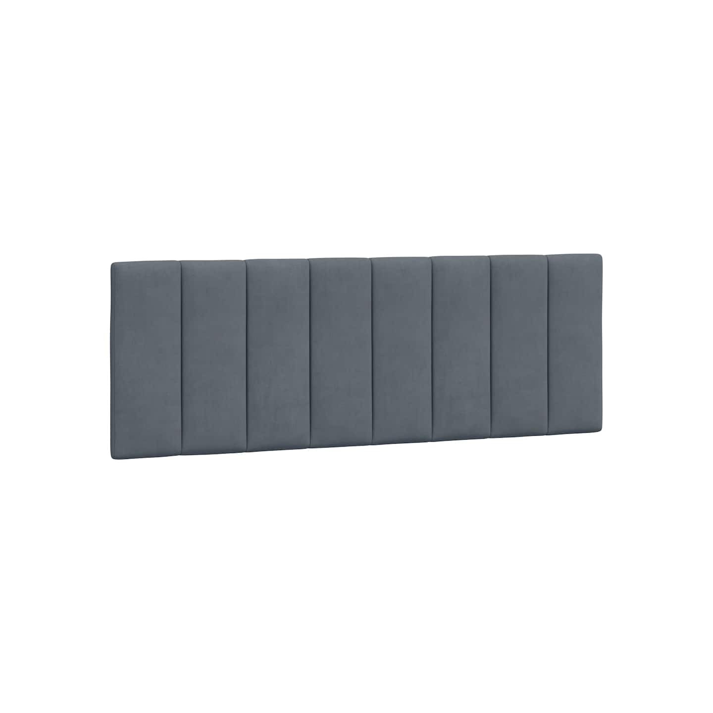 Coussin de tête de lit Hanko gris foncé 140 cm velours