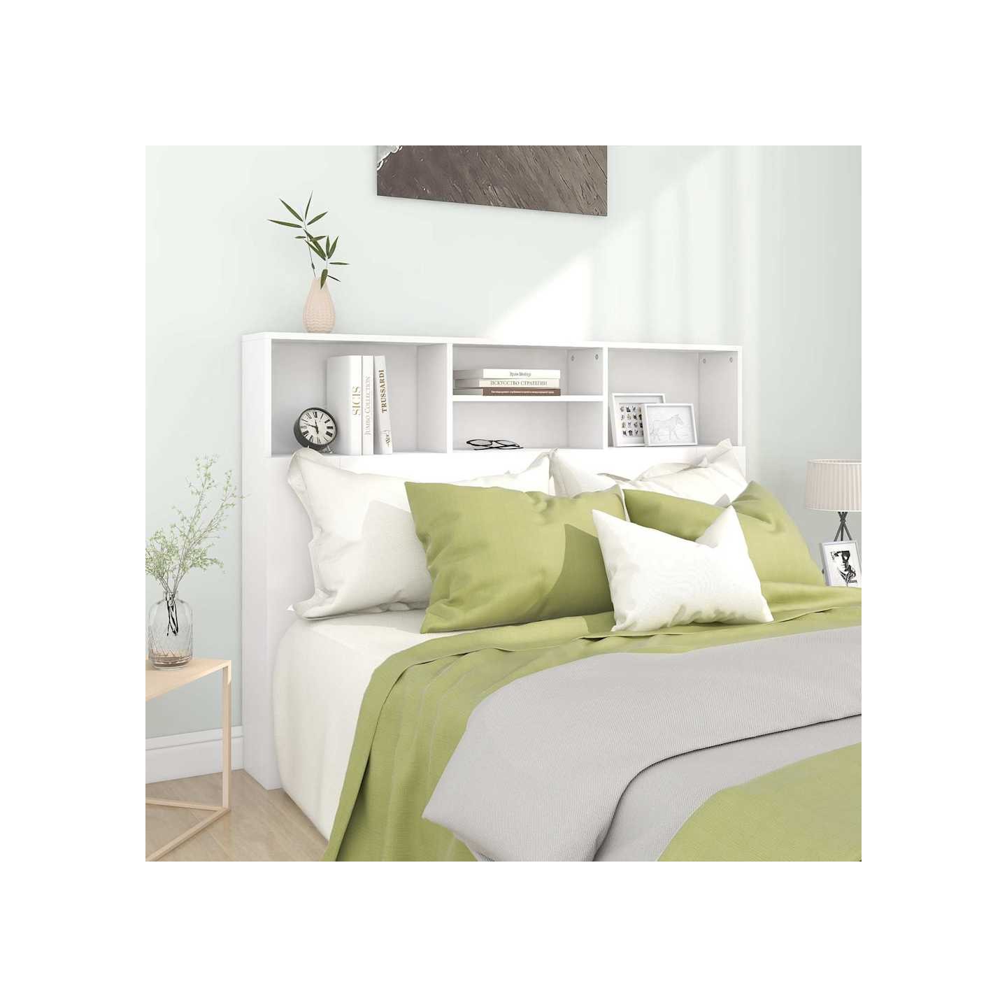 Armoire à tête de lit Blanc 140x19x103,5 cm