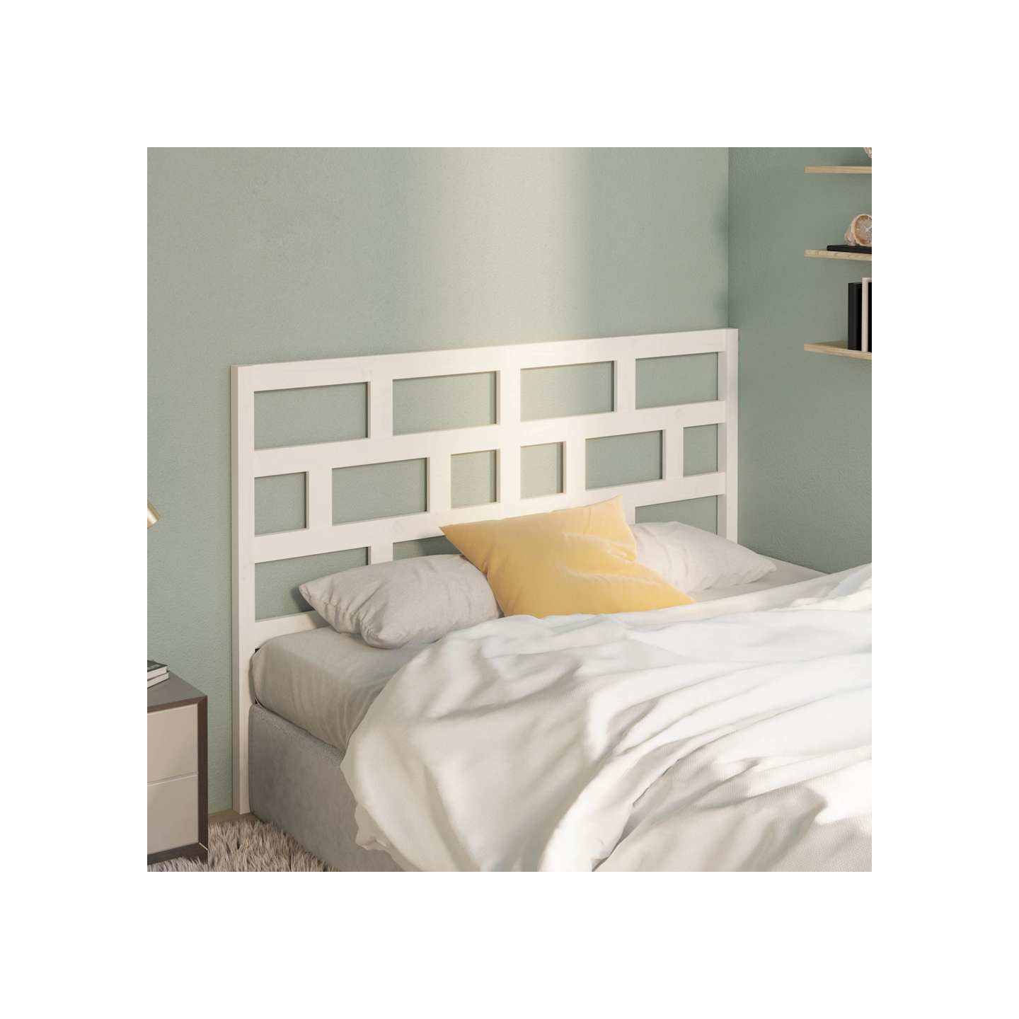 Tête de lit Blanc 166x4x100 cm Bois massif de pin