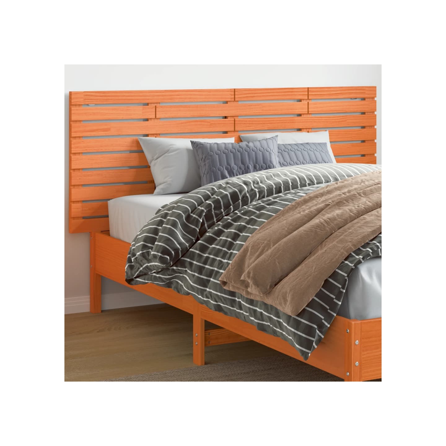 Tête de lit murale marron 166x3x63 cm Bois massif de pin