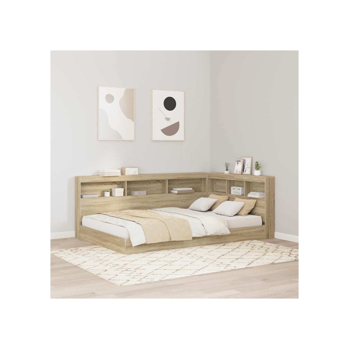 Tête de lit de rangement Chêne Sonoma 120 cm Bois d'ingénierie