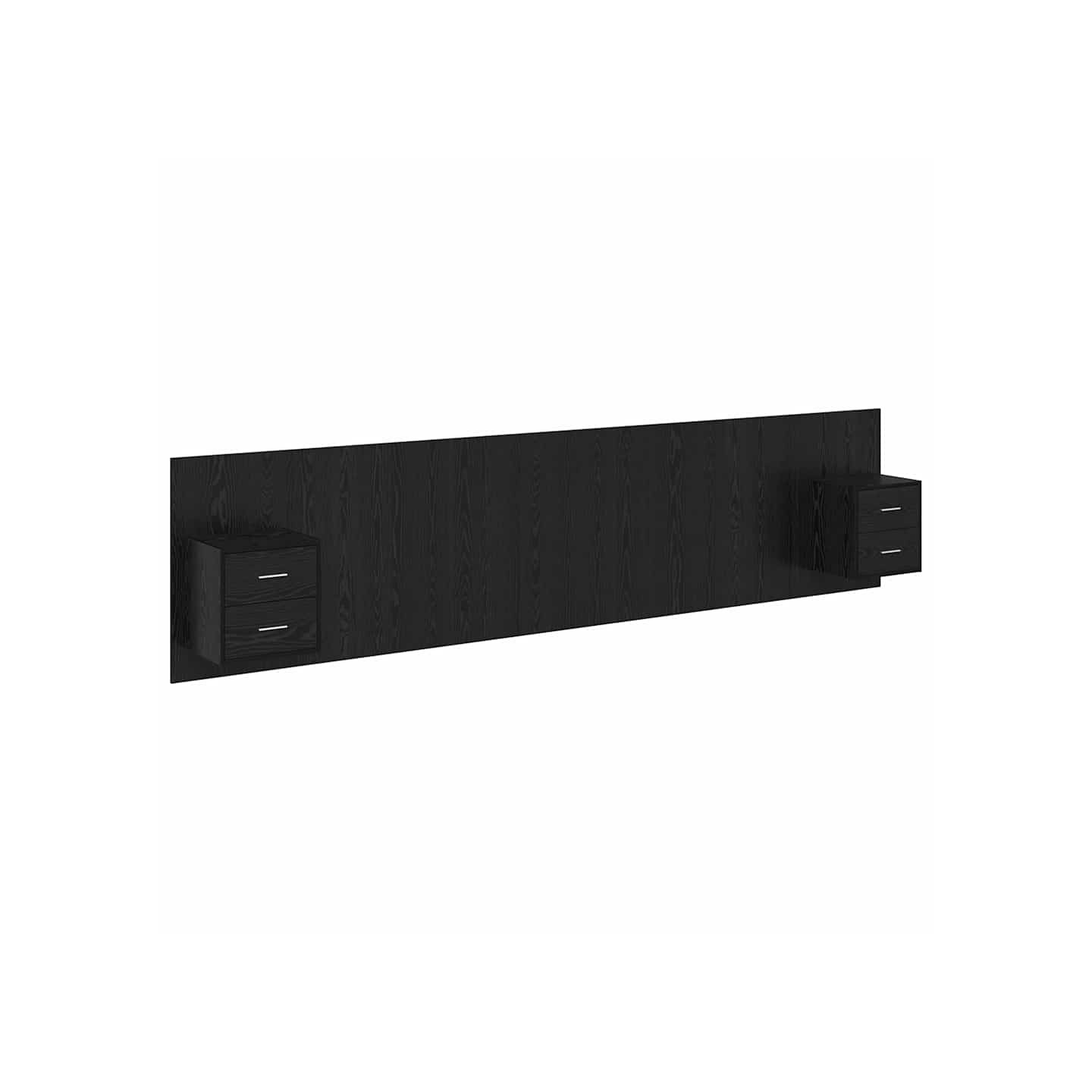 Tête de lit avec armoire 3 pc Chêne noir Bois d'ingénierie