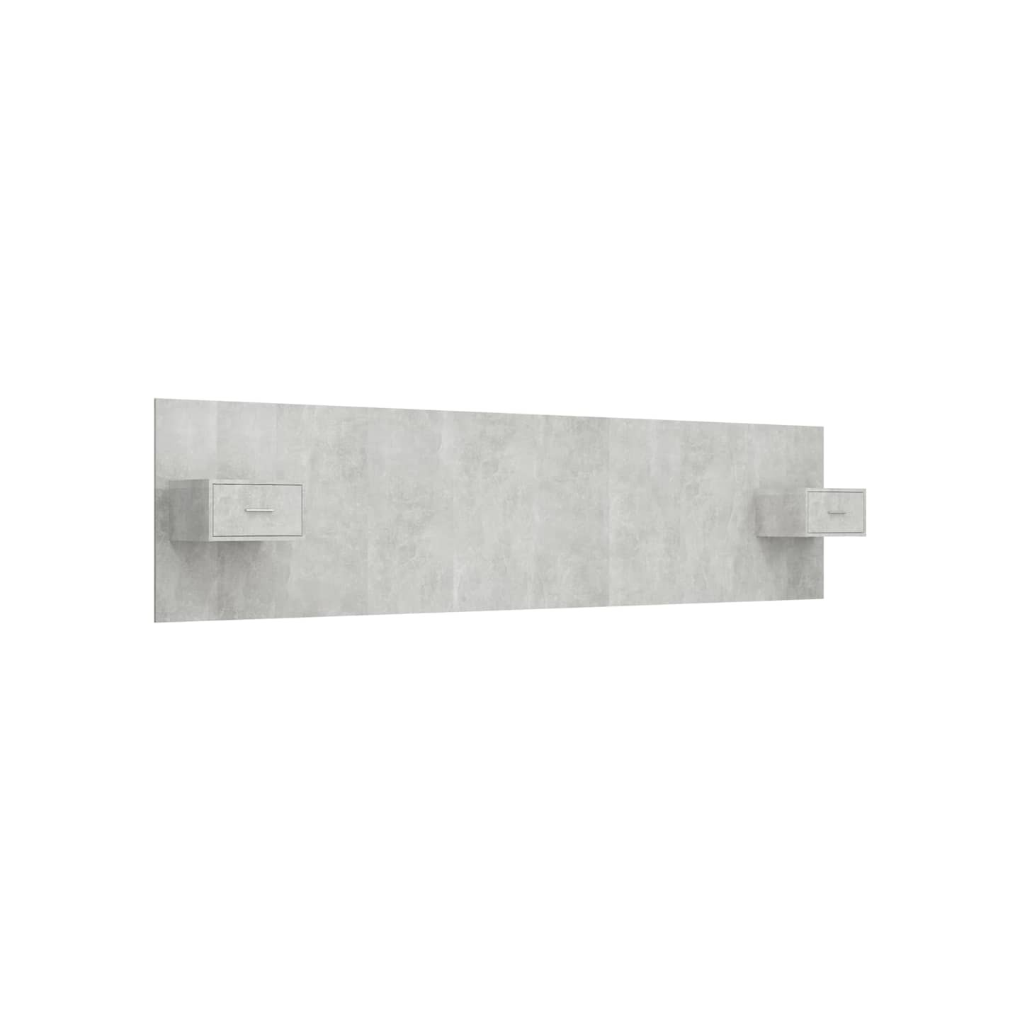 Tête de lit avec armoires Gris béton Bois d'ingénierie