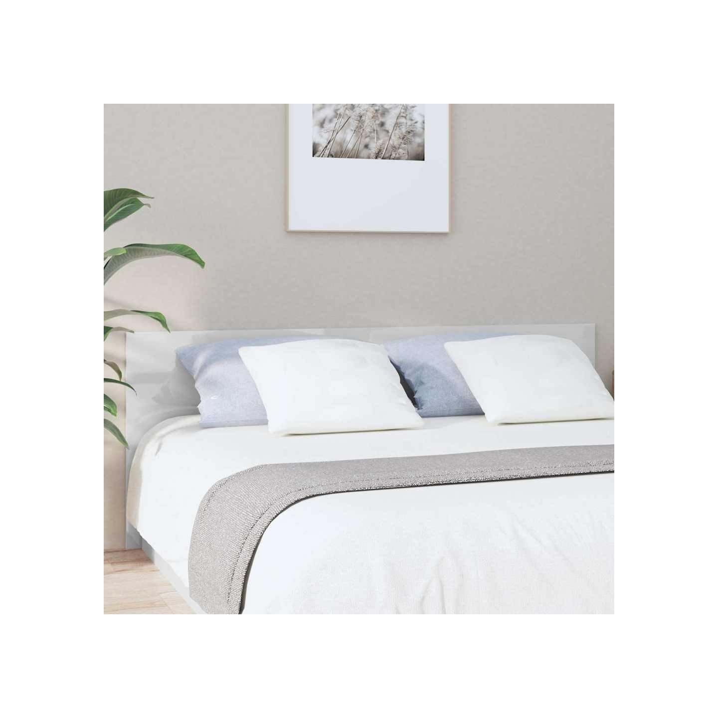 Tête de lit Blanc brillant 200x1,5x80 cm Bois d'ingénierie