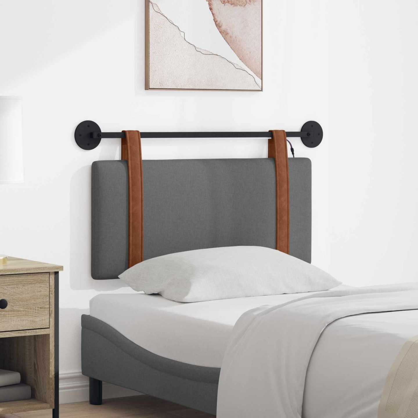 Tête de lit suspendue Gris foncé PU antique