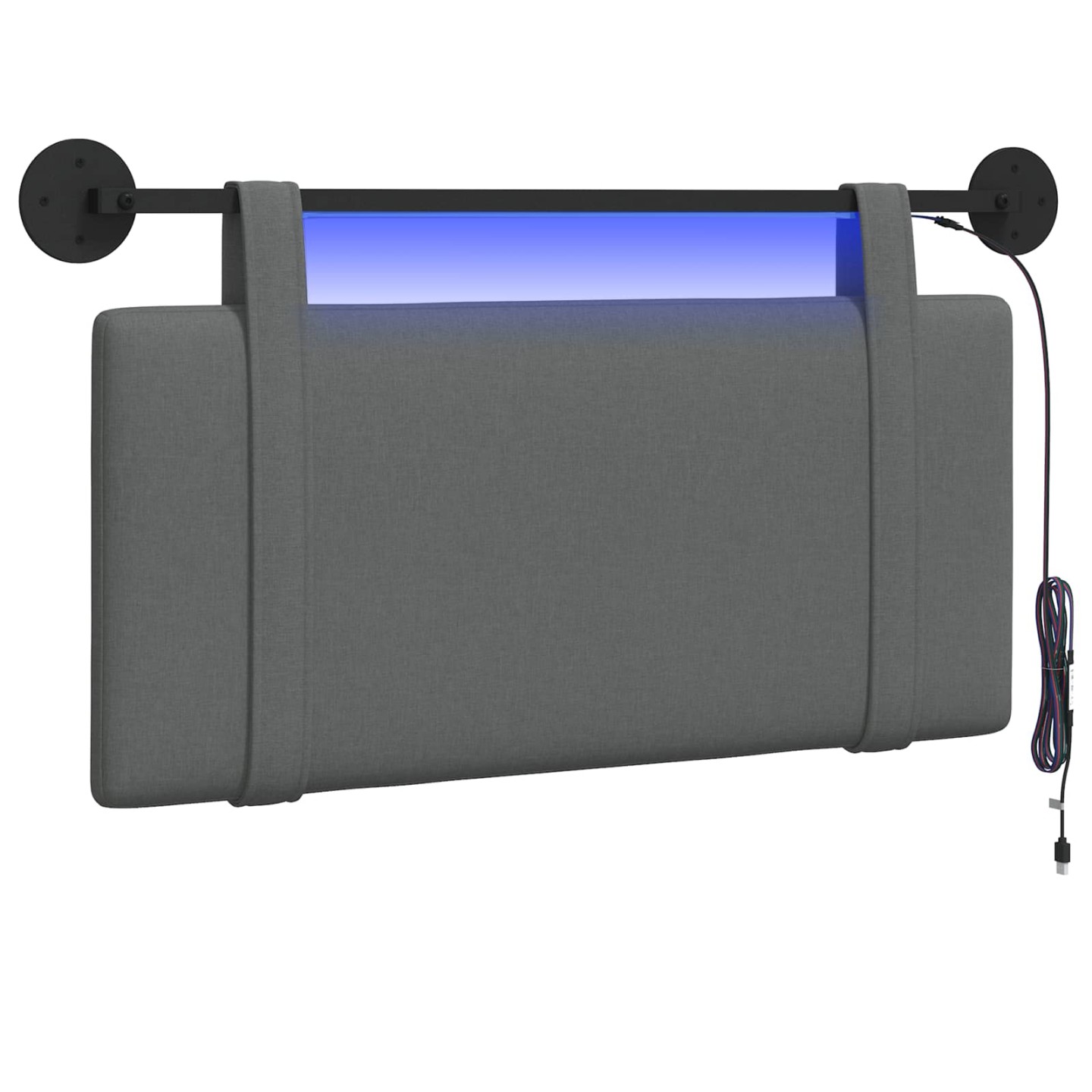Tête de lit suspendue Gris foncé Tissu