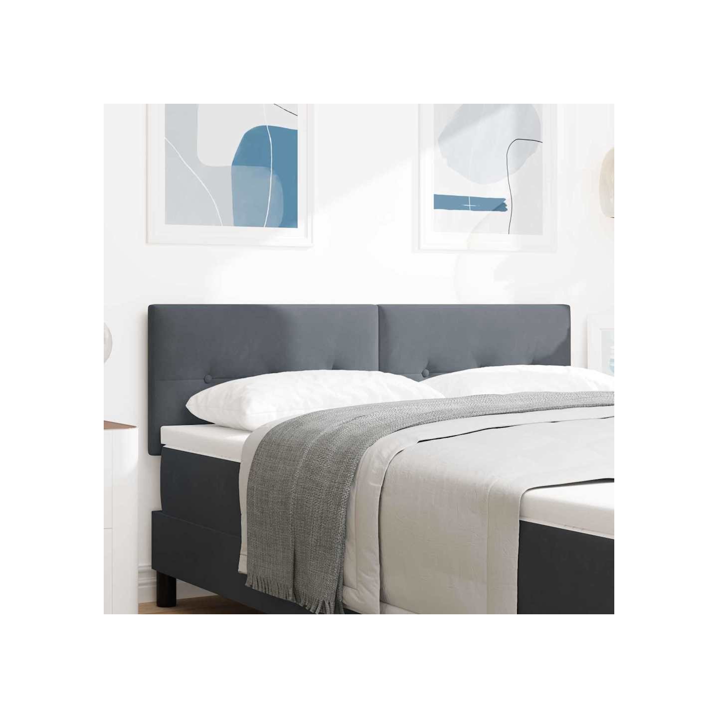 Tête de lit Gris foncé 144 cm Velours