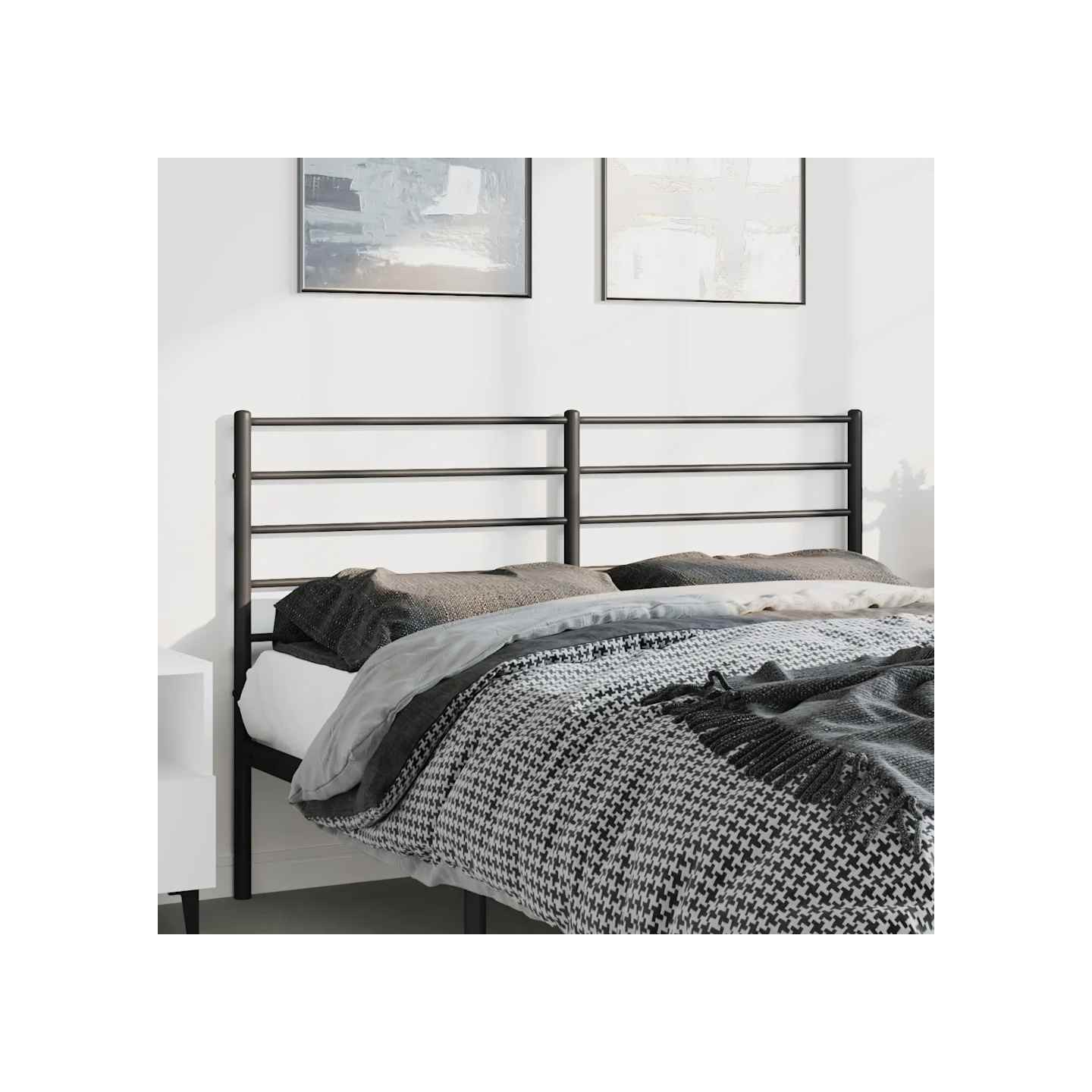 Tête de lit de remplacement métal noir 135 cm