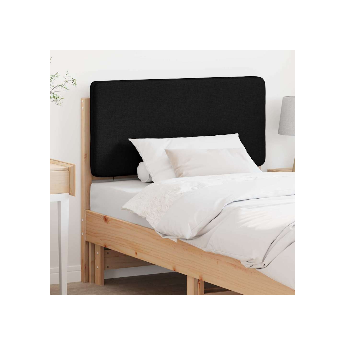 Tête de lit capitonnée Marron et Noir 90 cm Pin massif