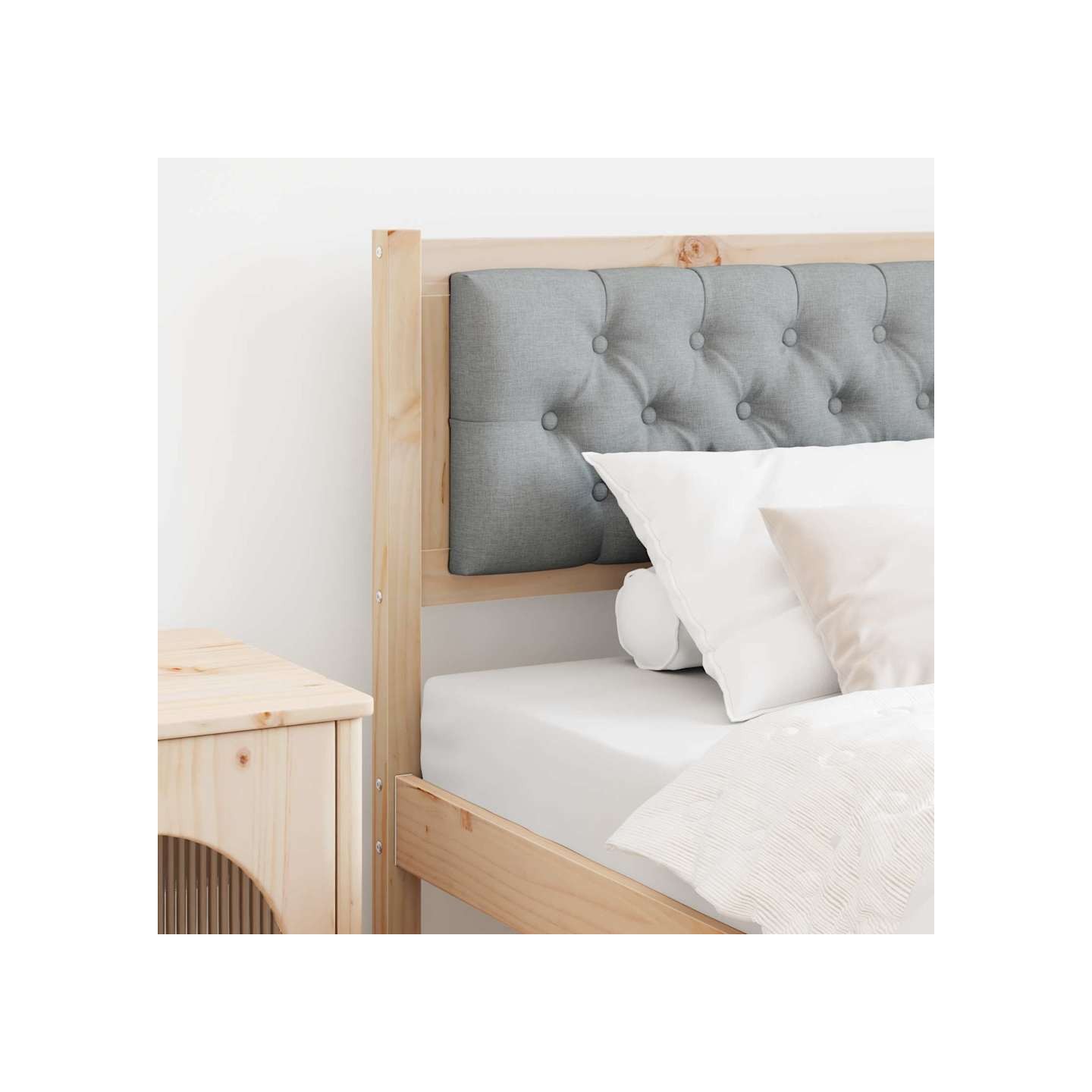 Tête de lit Autre Marron et gris clair 90 cm Bois massif en pin