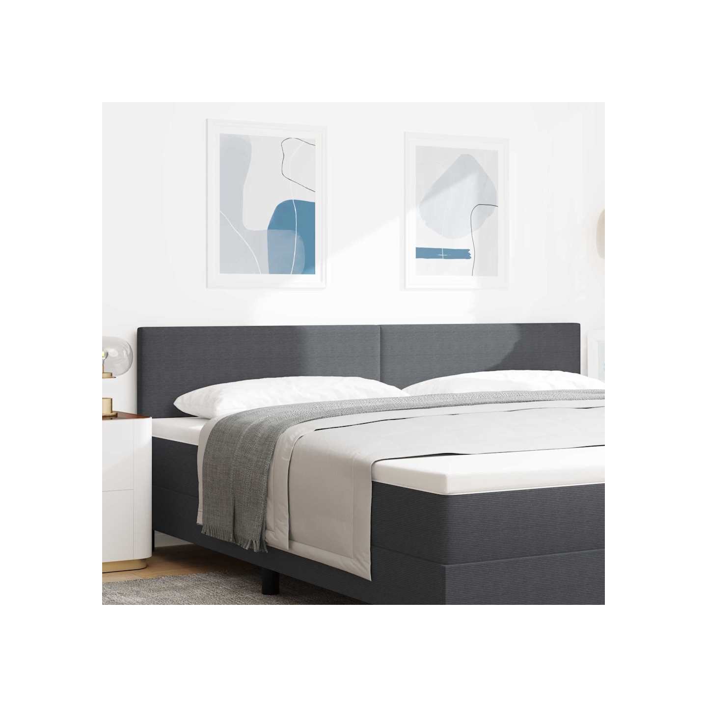 Tête de lit Gris foncé 200 cm Tissu en velours côtelé