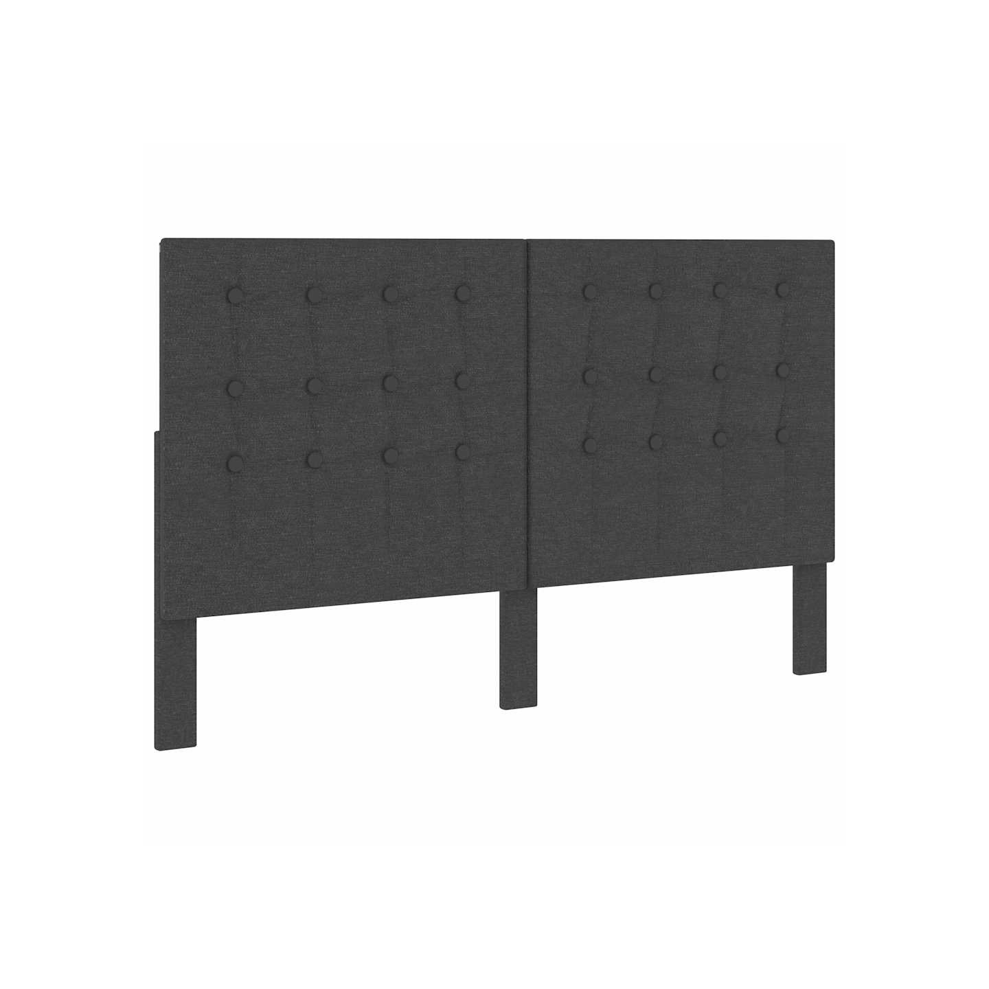 Tête de lit touffetée Gris foncé Tissu 160x200 cm