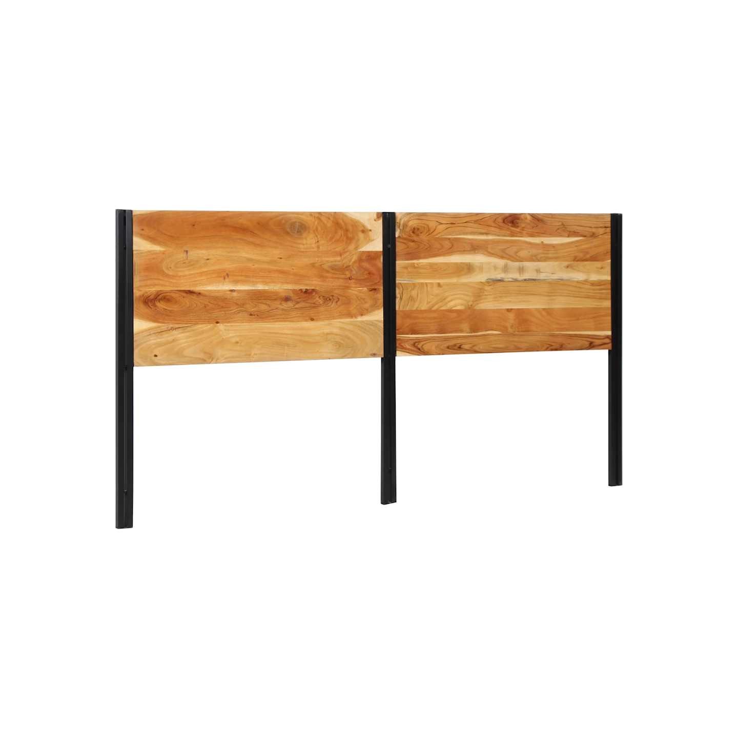 Tête de lit 200 cm bois massif d'acacia et fer