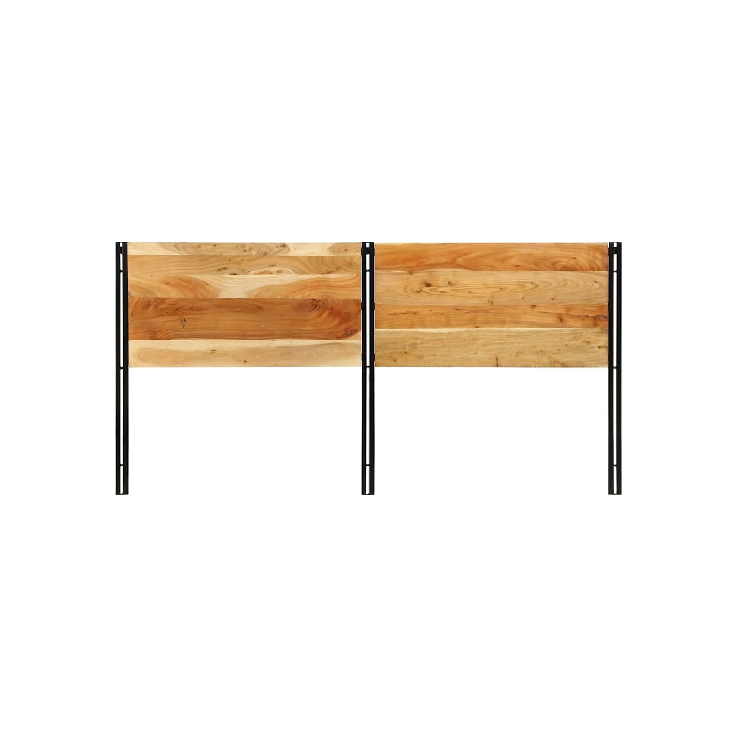 Tête de lit 200 cm bois massif d'acacia et fer