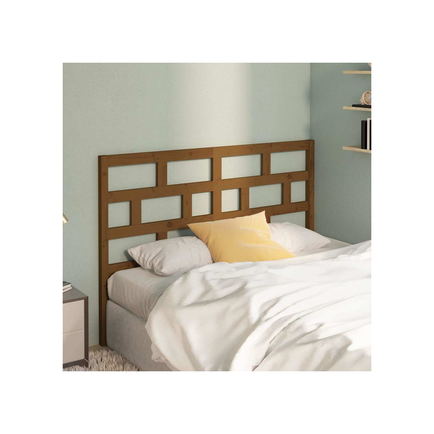 Tête de lit Marron miel 166x4x100 cm Bois massif de pin