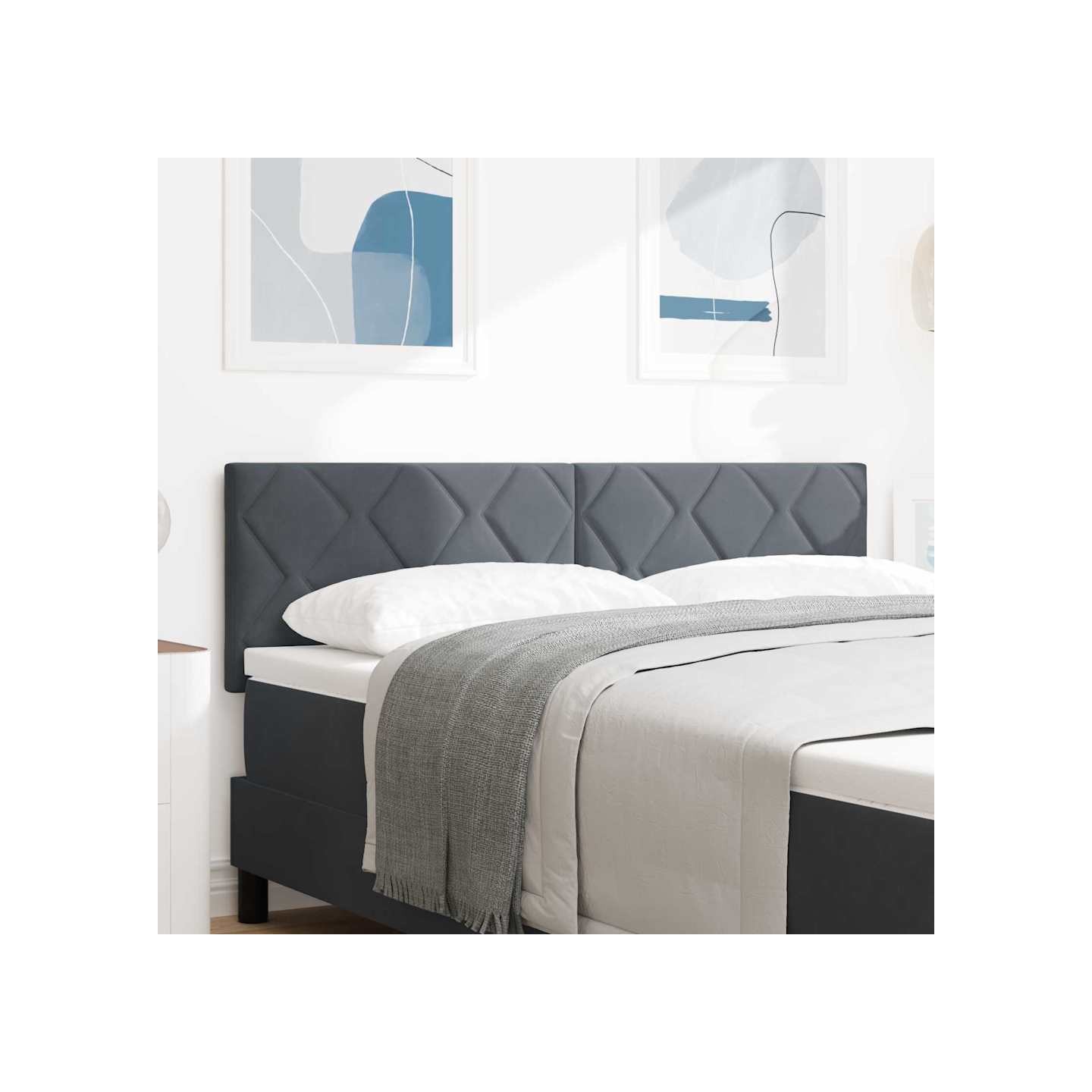 Tête de lit LED Gris foncé 160 cm Velours