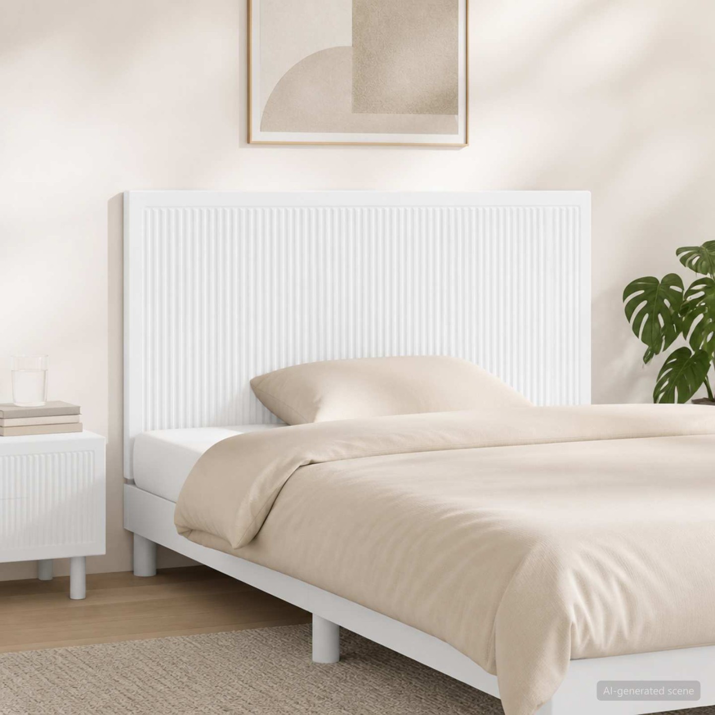 Tête de lit murale EDE Blanc Bois d'ingénierie