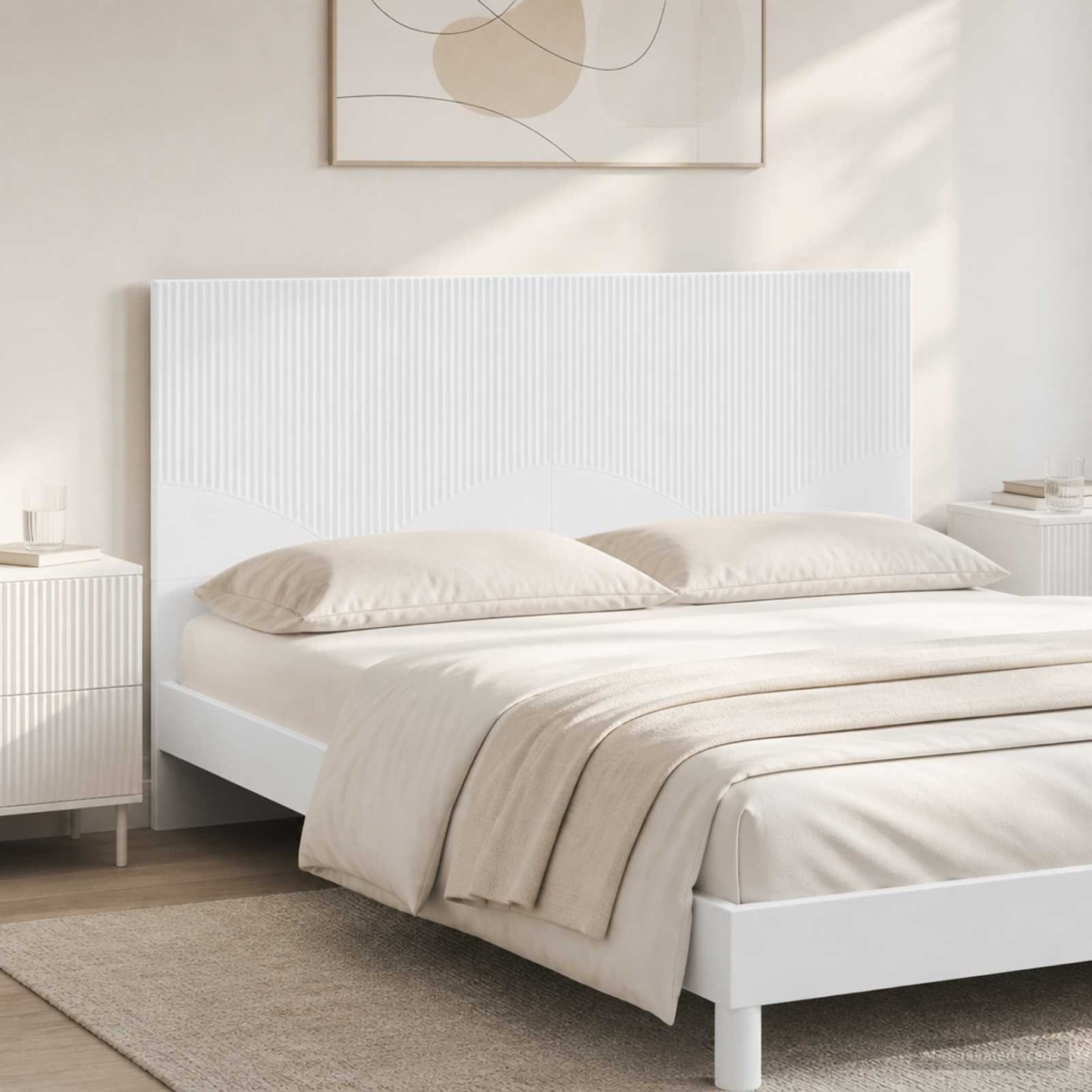 Tête de lit murale HOORN Blanc Bois d'ingénierie