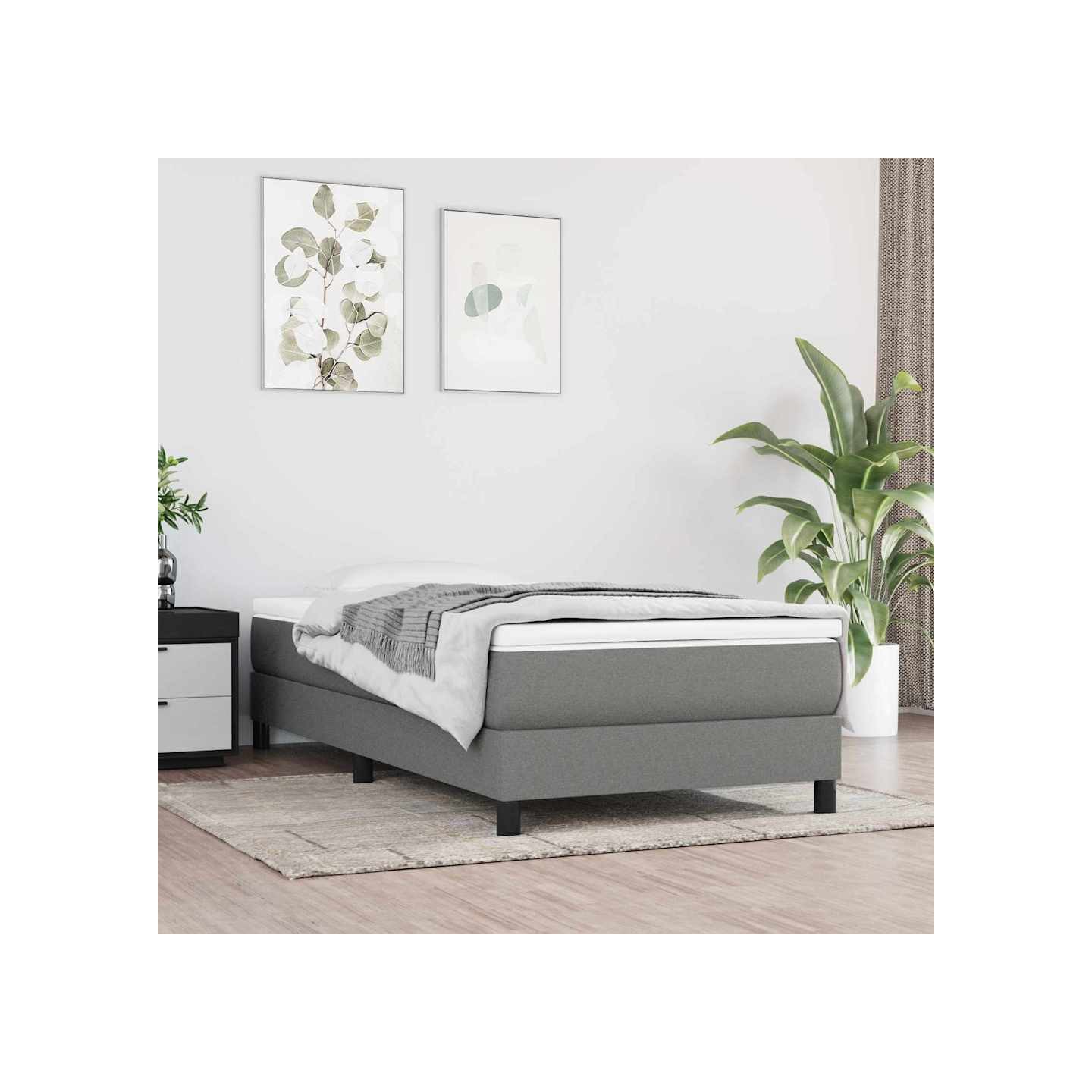 Matelas de lit à ressorts ensachés fermeté moyenne gris foncé 120x190x20 cm