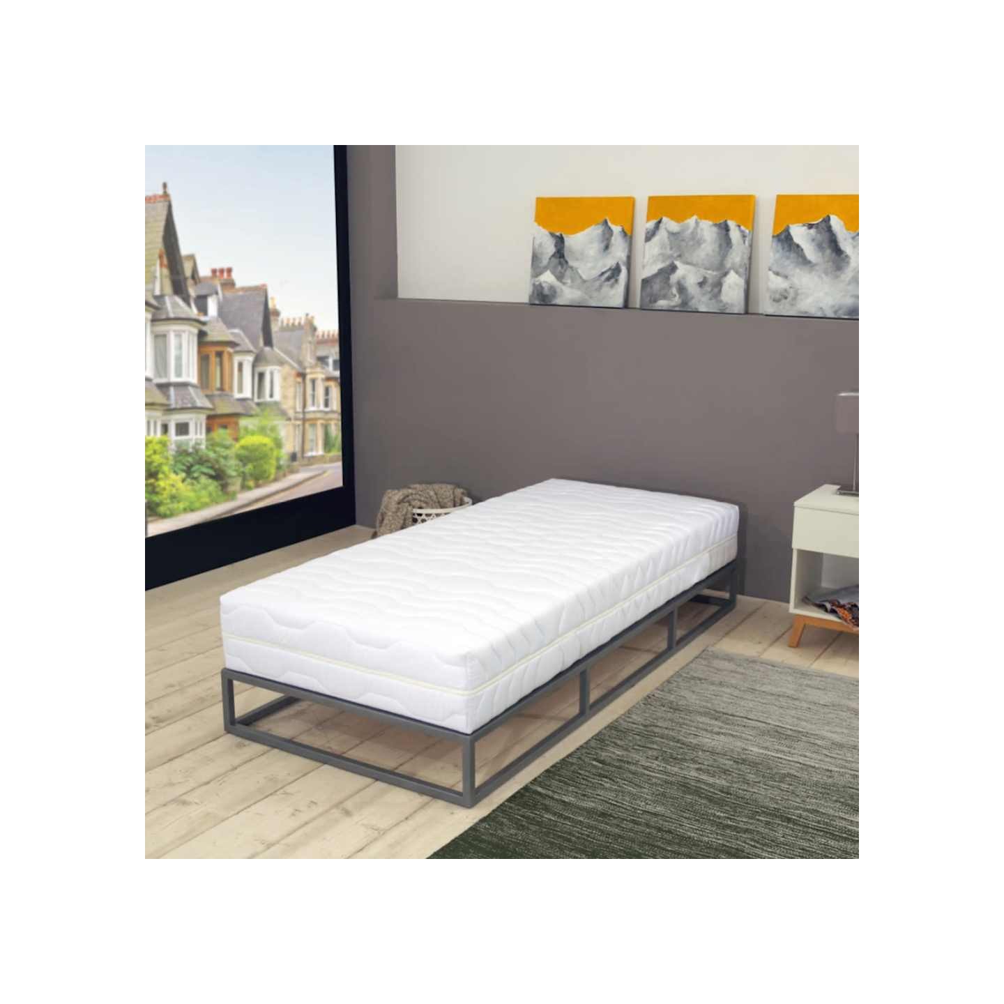 Matelas 90 x 200 cm 7 zones Ressort ensaché 20 cm H3