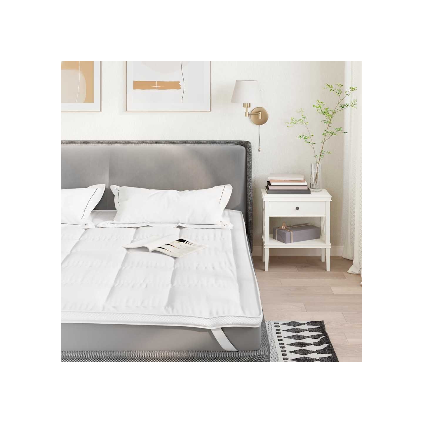 Protège-matelas blanc 200x200 cm