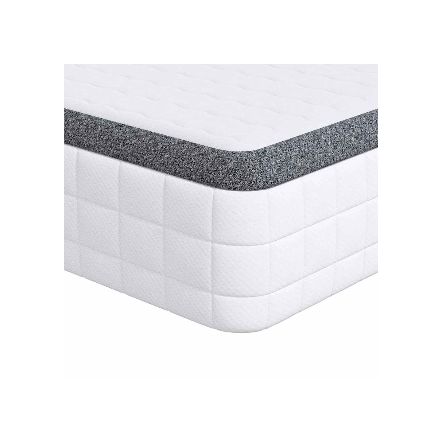 Matelas Moyennement doux 90 x 190 cm Blanc et Gris