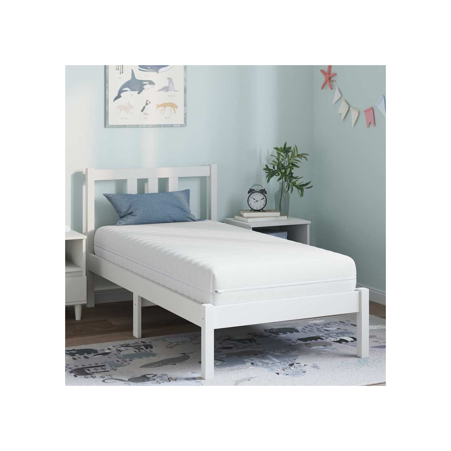 Matelas avec Couche de Coco Moyennement ferme 80 x 160 cm Blanc