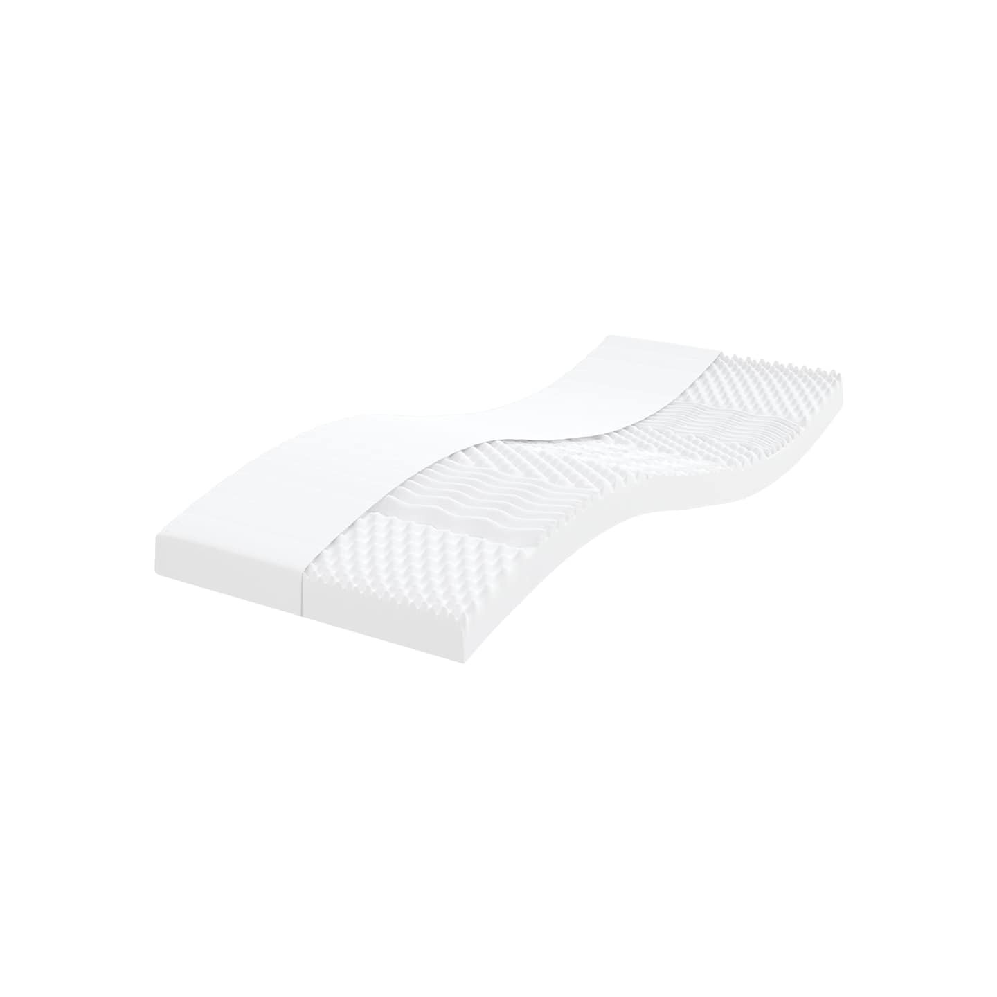 Matelas en mousse enfants blanc 80x160 cm 7 zones dureté 20 ILD