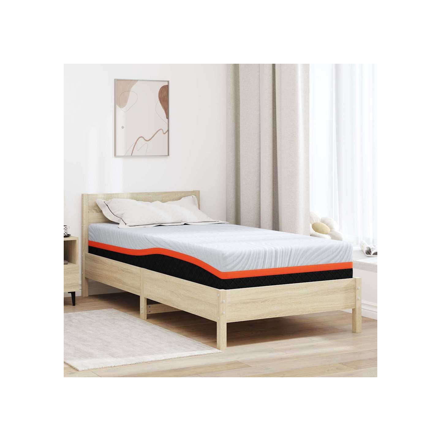 Matelas Moyennement ferme 120 x 200 cm Blanc et Gris