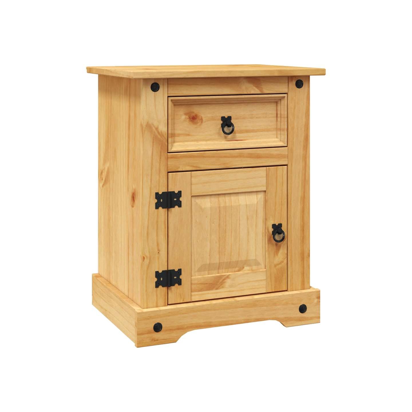 Table de chevet Gamme Corona pin mexicain 53x39x66 cm