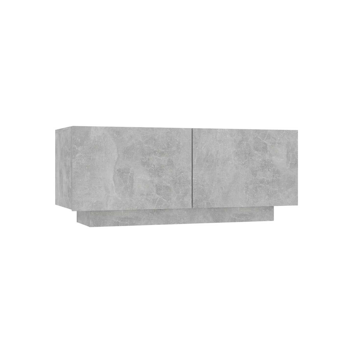 Table de chevet gris béton 100x35x40 cm bois d'ingénierie