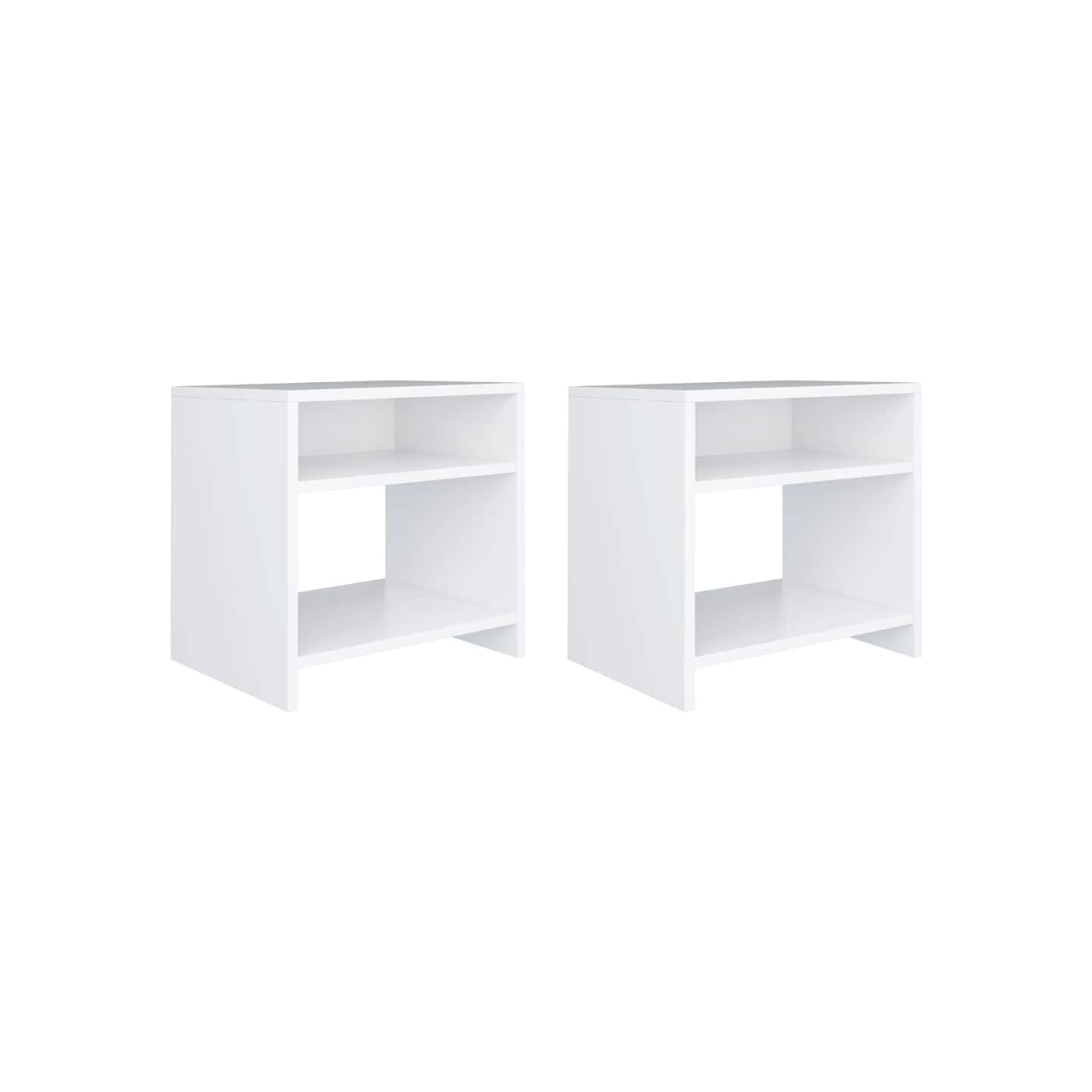 Tables de chevet 2 pcs Blanc 40x30x40 cm Bois d'ingénierie