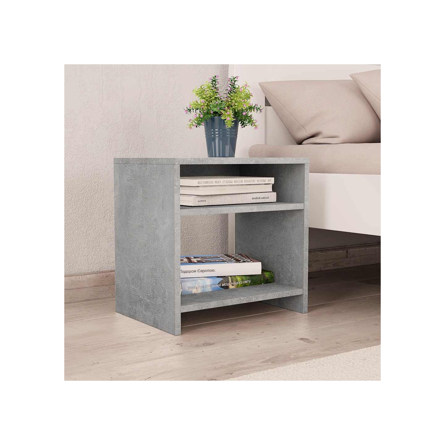 Tables de chevet 2 pcs Gris béton 40x30x40 cm Bois d'ingénierie