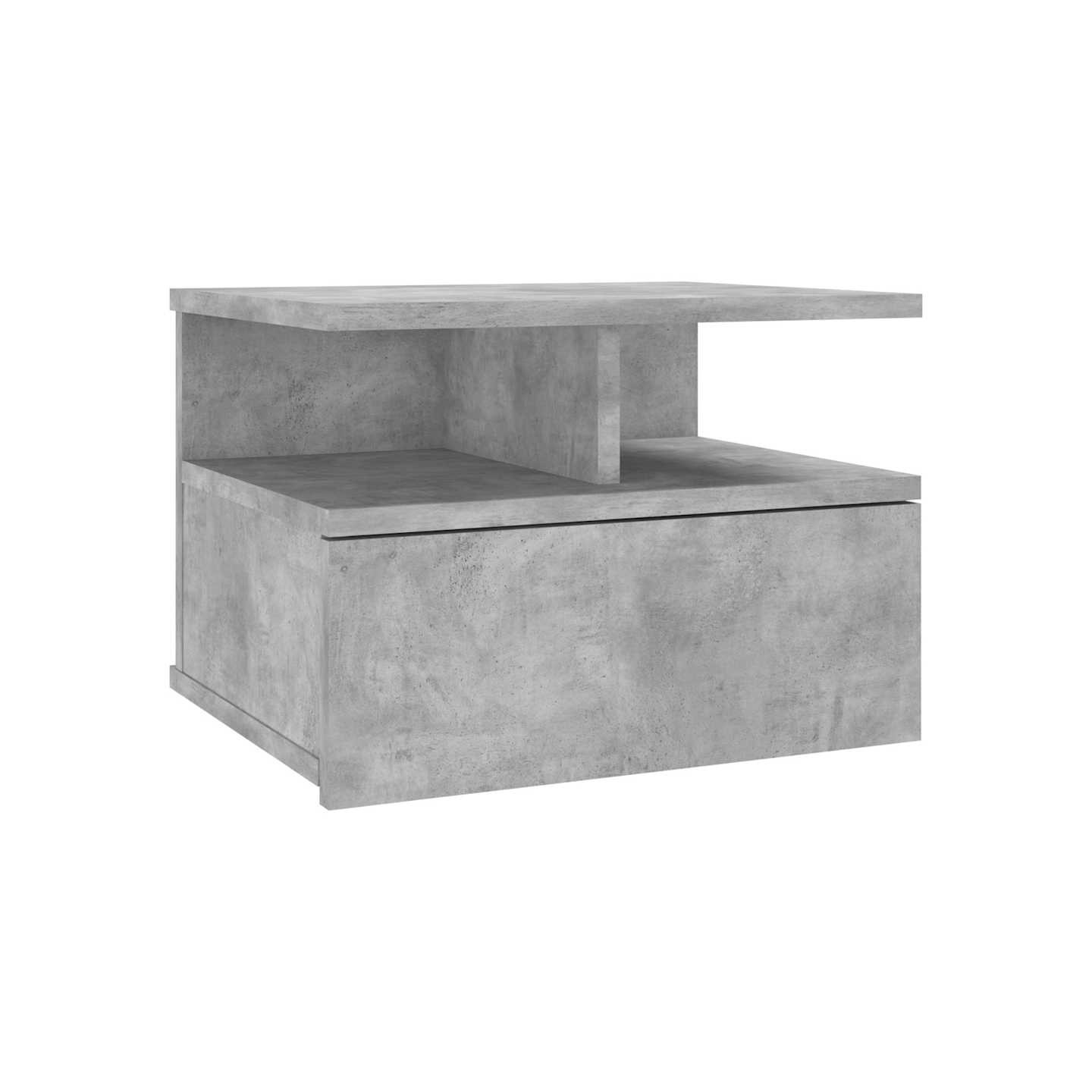 Table de chevet flottante Gris béton Bois d'ingénierie