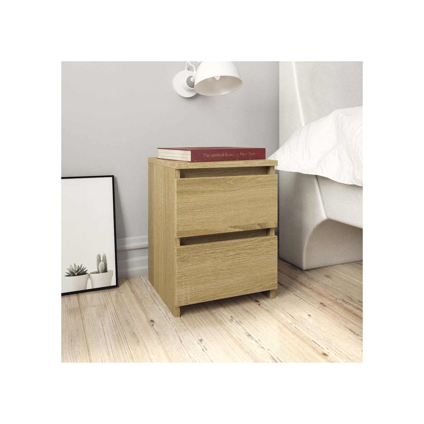 Tables de chevet 2 pcs Chêne sonoma 30x30x40 cm Bois ingénierie