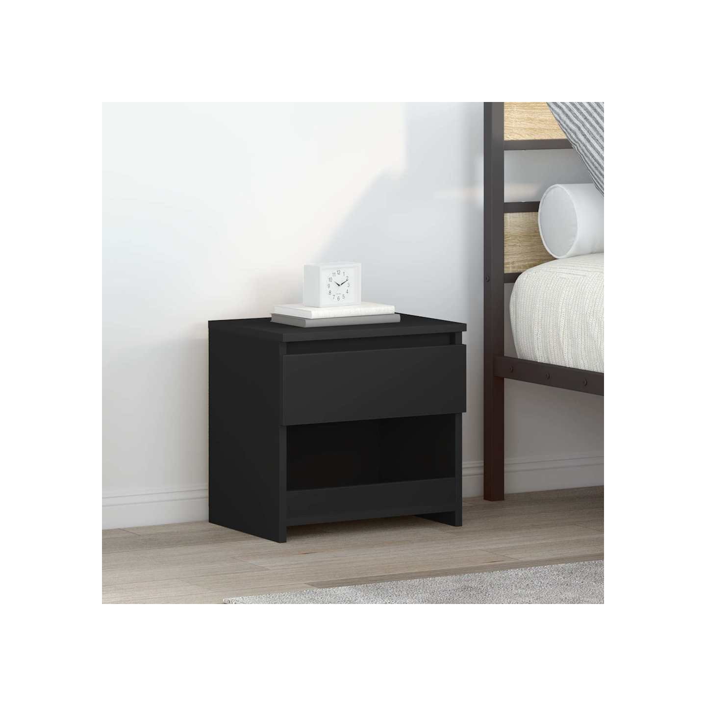 Table de chevet Noir 40x30x39 cm Bois d’ingénierie
