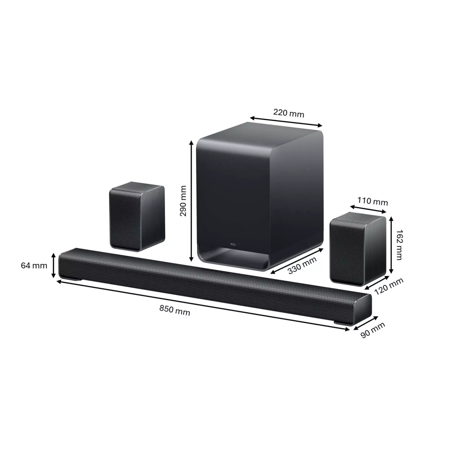 Barre de son TCL S65K 5.1 Dolby Atmos 630 W | Nimestore