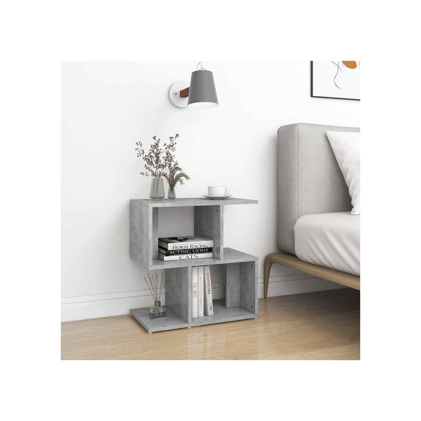 Tables de chevet 2pcs gris béton 50x30x51,5cm bois d'ingénierie