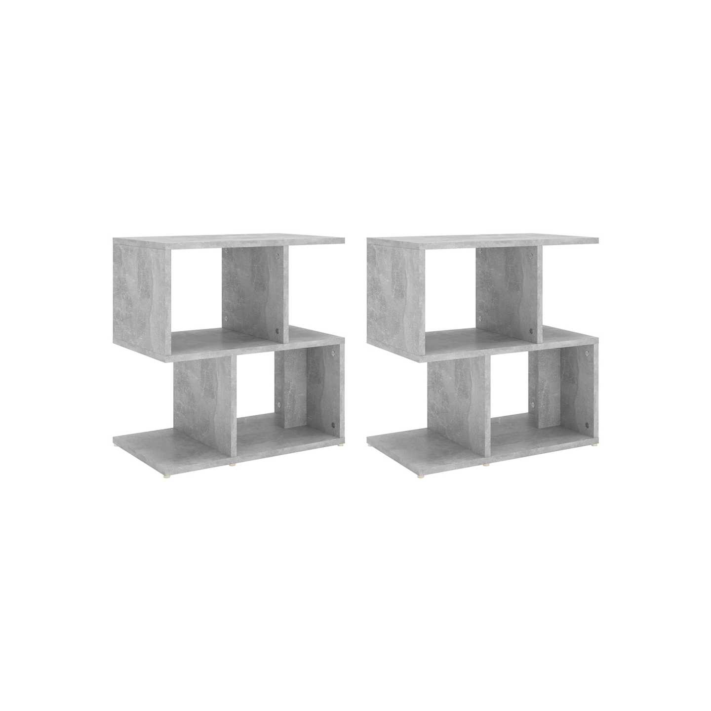 Tables de chevet 2pcs gris béton 50x30x51,5cm bois d'ingénierie