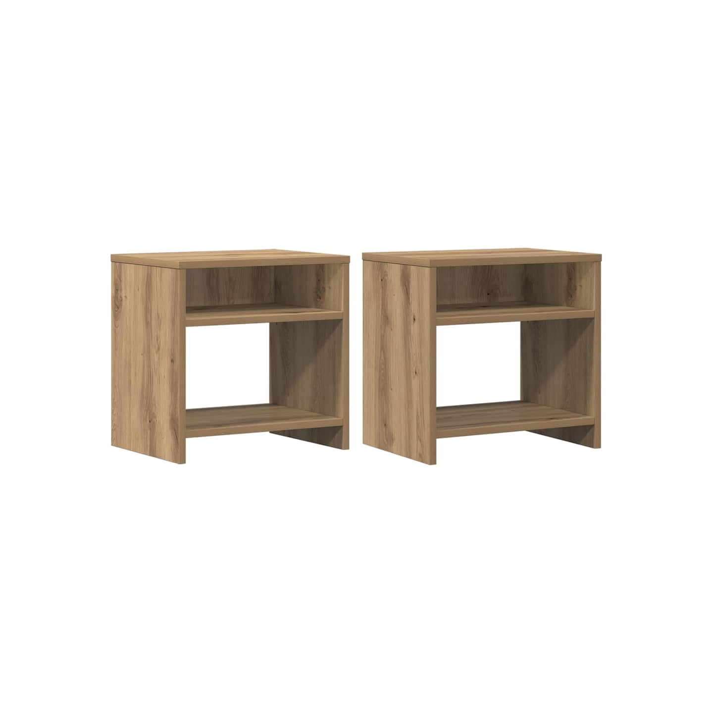 Tables de chevet 2 pcs chêne artisanal bois d'ingénierie