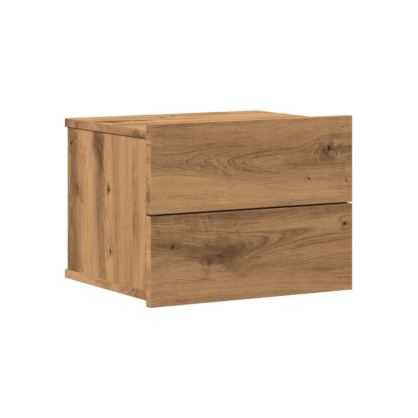 Table de chevet murale chêne artisanal 40x32x30 cm