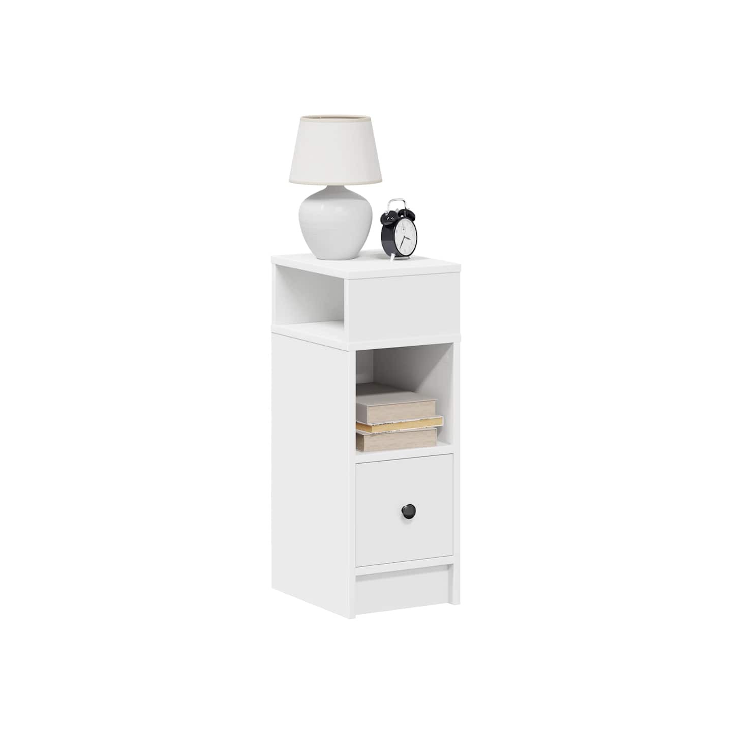 Table de chevet avec tiroir blanc 25x31x66 cm