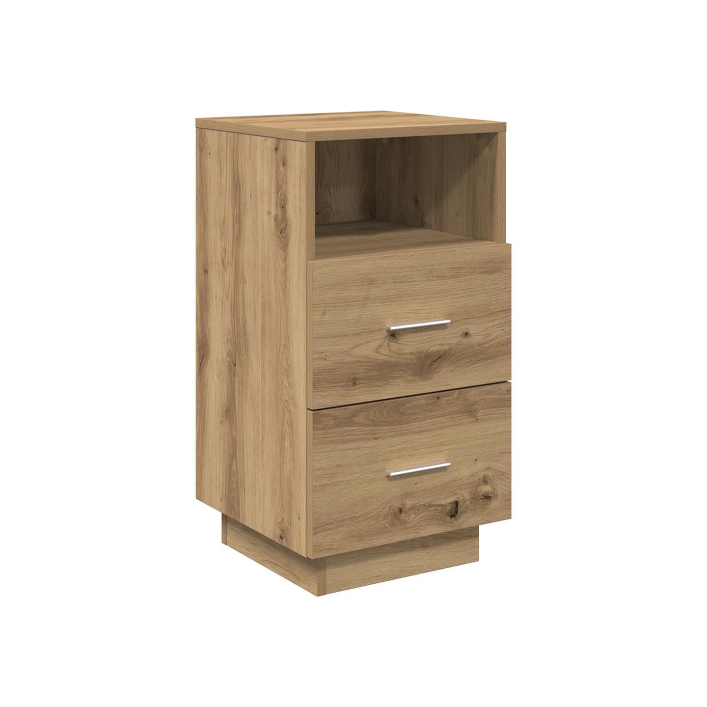 Table de chevet avec 2 tiroirs chêne artisanal 36x36x68 cm