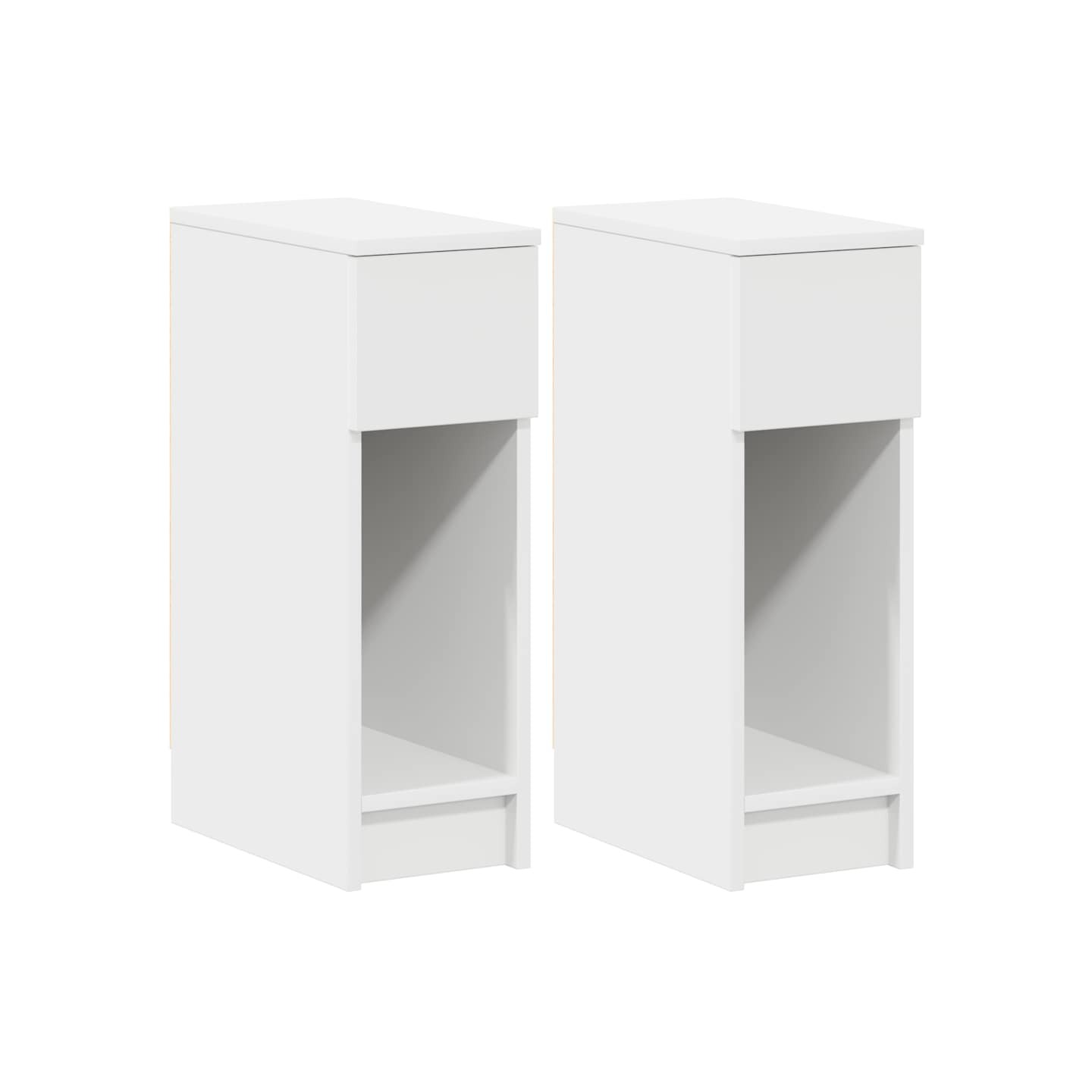 Tables de chevet avec tiroir 2 pcs blanc 20x36x60 cm