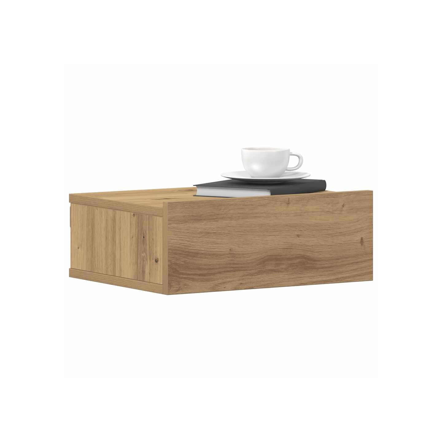 Table de chevet flottante chêne artisanal bois d'ingénierie