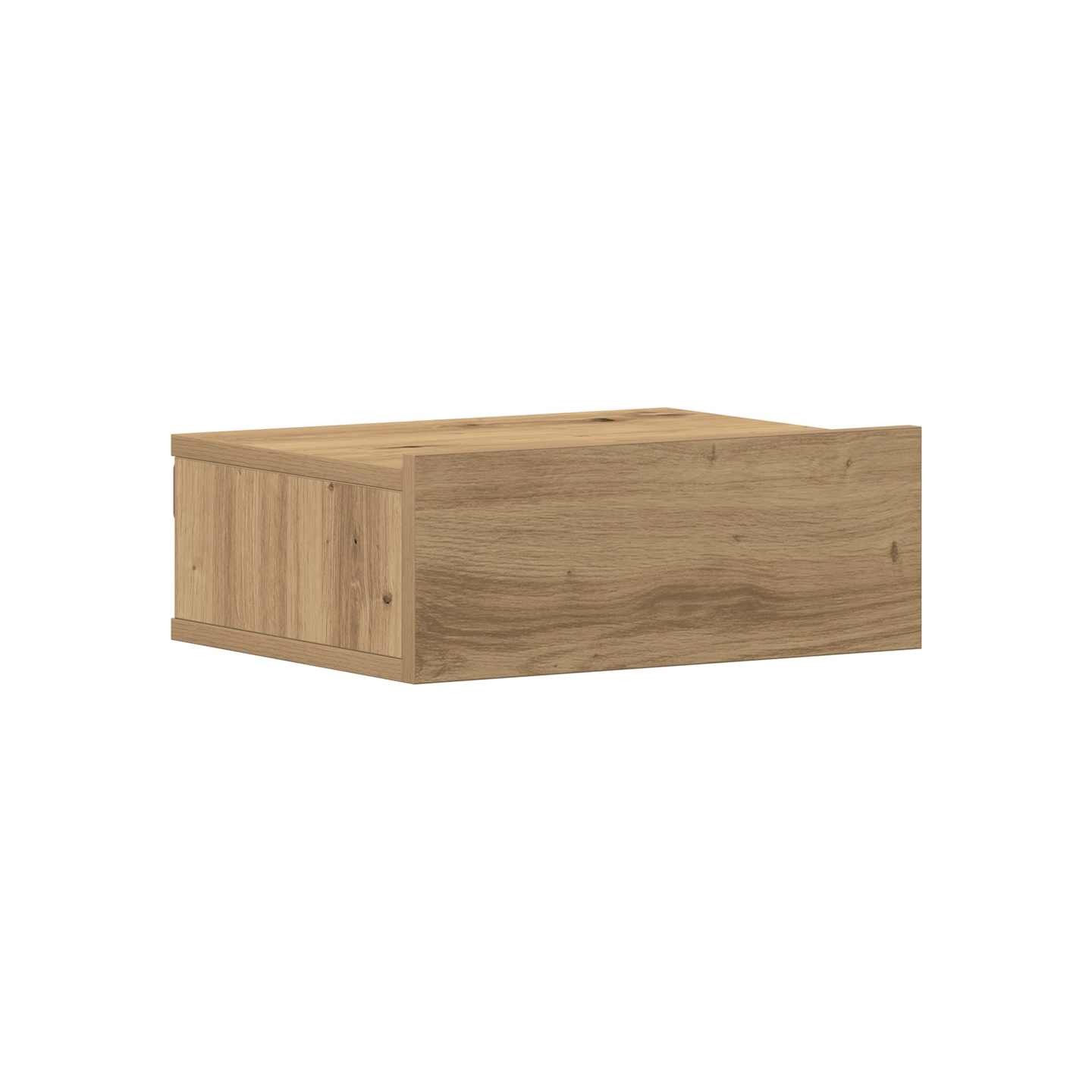 Table de chevet flottante chêne artisanal bois d'ingénierie
